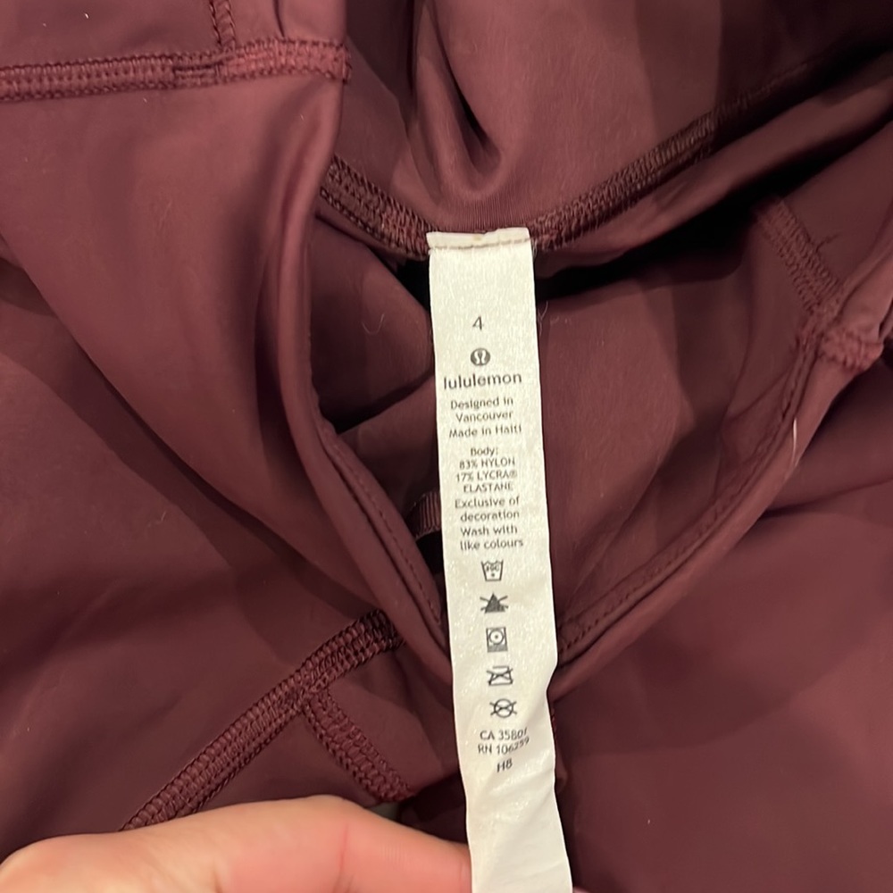 lululemon fast and free red merlot High-Rise Pant with
Pockets 25" NWOT - Picture 6 of 11